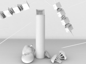 Skewers with Fruits and vegetables low poly props Modèle 3D