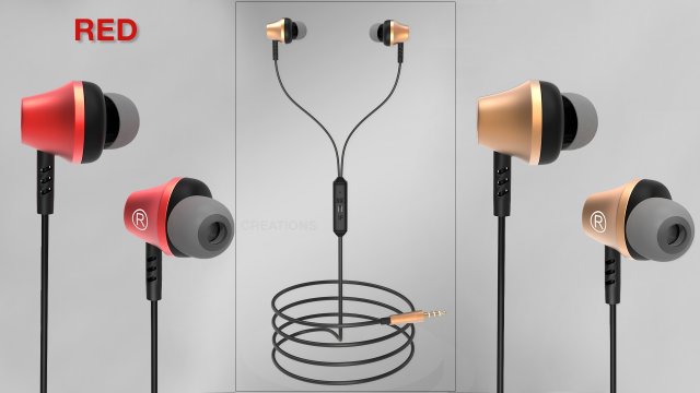 wired earphone product Model 3D .c4d .max .obj .3ds .fbx .stl .blend 