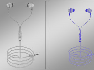 wired earphone product Model 3D