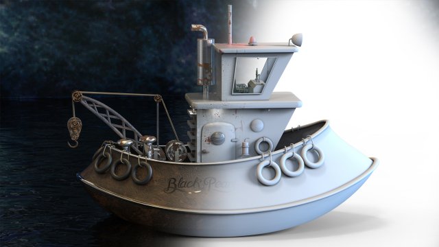 Ship model Lowpoly and printable Model 3D .c4d .max .obj .3ds .fbx .stl .blend 