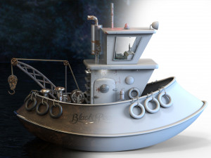 Ship model Lowpoly and printable 3D-Modell