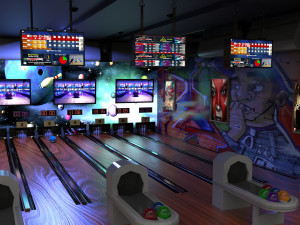 Bowling game scene and print 3D Model