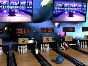 Bowling game scene and print 3D Model