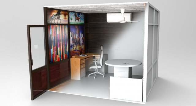 office cabin scene asset 3D 모델 .c4d .max .obj .3ds .fbx .stl .blend 