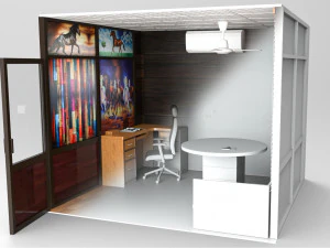 activo de escena de cabina de oficina Modelo 3D