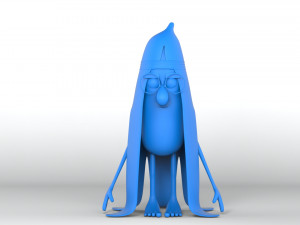 Banana character low-poly and print 3D-Modell