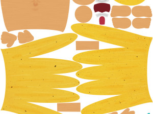 Banana character low-poly and print 3D-Modell