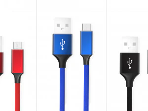 Usb wire low-poly 3D Model