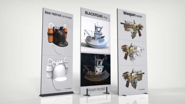 STANDY LOWPOLY PRINTABLE 3D MODELS SET Modelo 3D .c4d .max .obj .3ds .fbx .stl .blend 