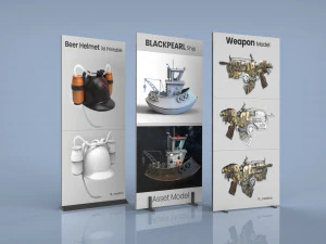 STANDY LOWPOLY PRINTABLE 3D MODELS SET 3D Model