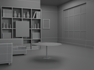 Living room Interior Model Lowpoly Assets 3D Модель