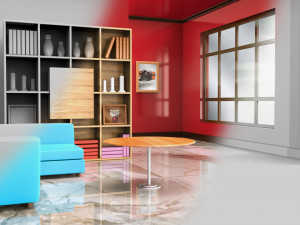 Living room Interior Model Lowpoly Assets 3D Модель