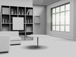 Living room Interior Model Lowpoly Assets 3D Модель