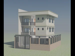 3-मंजिला आवासीय मॉडल 3D मॉडल