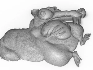 scrat ice age squirrel bas relief 3D Print Model