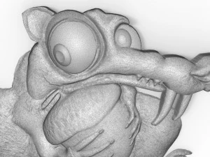scrat ice age squirrel bas relief 3D Print Model