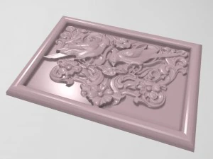 cockatoo parrots couple base relief 3D Print Model