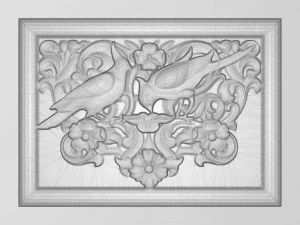 cockatoo parrots couple base relief 3D Print Model
