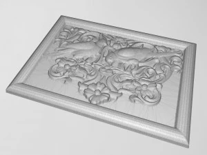 cockatoo parrots couple base relief 3D Print Model