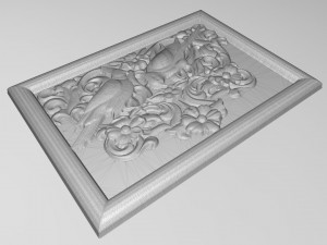 cockatoo parrots couple base relief 3Dプリントモデル