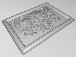 cockatoo parrots couple base relief 3D Print Model