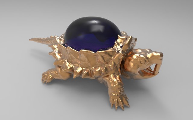 jewelry pendant turtle with stone 3D Print Model .c4d .max .obj .3ds .fbx .lwo .lw .lws