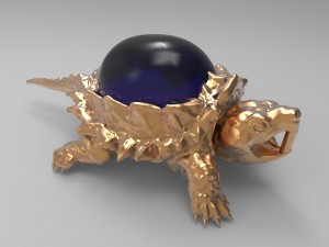 jewelry pendant turtle with stone 3D Print Model