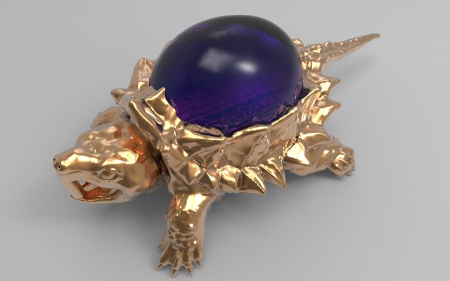 Download jewelry pendant turtle with stone 3D Model