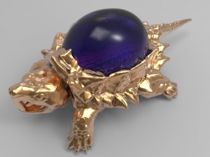 jewelry pendant turtle with stone 3D 打印模型