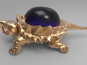 jewelry pendant turtle with stone 3D 打印模型