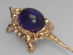 jewelry pendant turtle with stone 3D 打印模型