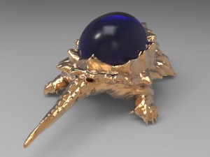 jewelry pendant turtle with stone 3D 打印模型