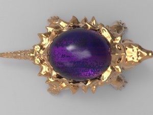jewelry pendant turtle with stone 3D 打印模型