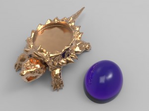 jewelry pendant turtle with stone 3D 打印模型