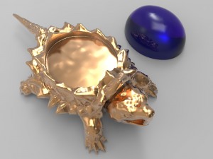 jewelry pendant turtle with stone 3D 打印模型