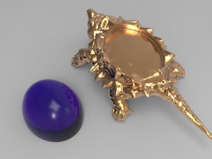 jewelry pendant turtle with stone 3D 打印模型