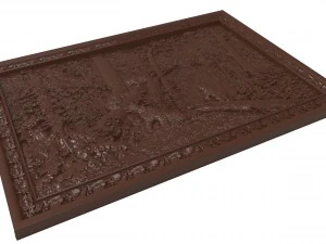 morning in a pine forest bears bas relief 3D Model