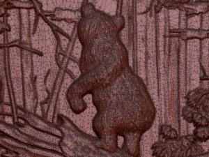 morning in a pine forest bears bas relief 3D मॉडल