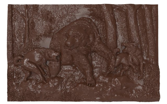 bear hunt bas relief 3D Model .c4d .max .obj .3ds .fbx .stl .blend 