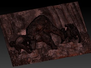 bear hunt bas relief 3D Model