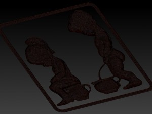 water closet toilet signboard bas relief 3D-Modell