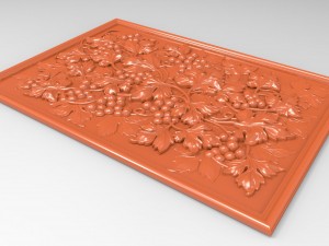 grape with leaves bas relief for cnc 3D-Modell