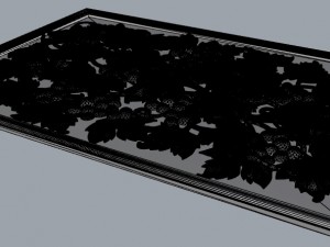 grape with leaves bas relief for cnc 3D-Modell