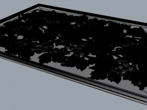 grape with leaves bas relief for cnc 3D Model