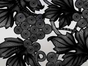 grape with leaves bas relief for cnc 3D-Modell