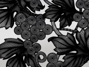 grape with leaves bas relief for cnc 3D Model