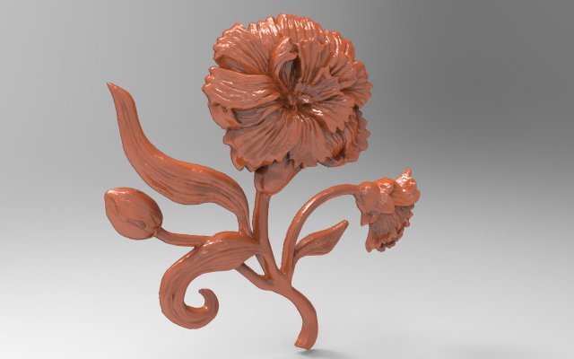 carnation bas relief for cnc 3D 模型 .c4d .max .obj .3ds .fbx .stl .blend 