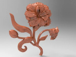 carnation bas relief for cnc 3D Model