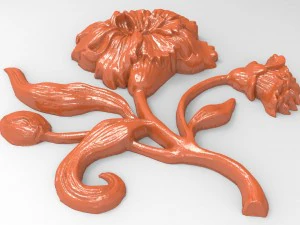 carnation bas relief for cnc 3D Model