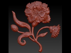 carnation bas relief for cnc 3D 模型